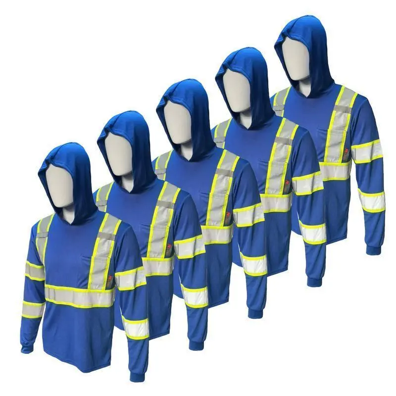 5 PACK SHIRT ST908 High Visibility Hoodie Long Sleeve Safety Shirt with hoodie Polyester Birdeye Mesh in various color 5 PACK SHIRT ST908 High Visibility Hoodie Long Sleeve Safety Shirt with hoodie Polyester Birdeye Mesh in various color
