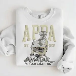 Avatar APPA Embroidered Sweatshirt, Air Bender Cartoon Crewneck, ATLA Inspired Anime Hoodie, Fan Gift