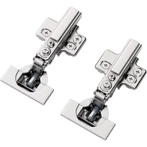 2 Pack Full Overlay Soft Close Cabinet Hinges, Speed 4D Adjustment European Hinges, Concealed Cabinet Hinges for Cabinets - Clip on