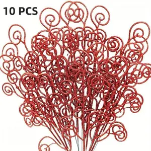 10 Gold Glitter Candy Circles Leaves, Halloween and Christmas Tree Decoration Accessories, Party Props for Festive Celebrations