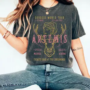 Artemis Shirt Medusa Shirt Athena Shirt Distressed Band Tee Goddess Shirt Greek Mythology Shirt Greek Apparel Mythical Shirt
