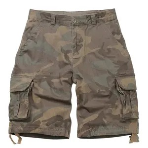 Men's Classic Camo Cargo Shorts – Relaxed Fit Cotton Twill, Multi Pockets, 11" Inseam (No Belt)