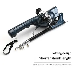 Portable Foldable Fishing Rod Set, Travel Rod, Ultra Short Carbon Fiber Spinning Reel Combo, Lightweight Hard Lure Pole, Sea Fishing Rod, Telescopic Spincast Rod