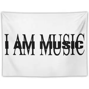 I AM MUSIC album cover tapestry, suitable for bedrooms, dorm rooms, classrooms, banners, posters, beautiful decorative wall hangings, home décor gifts.