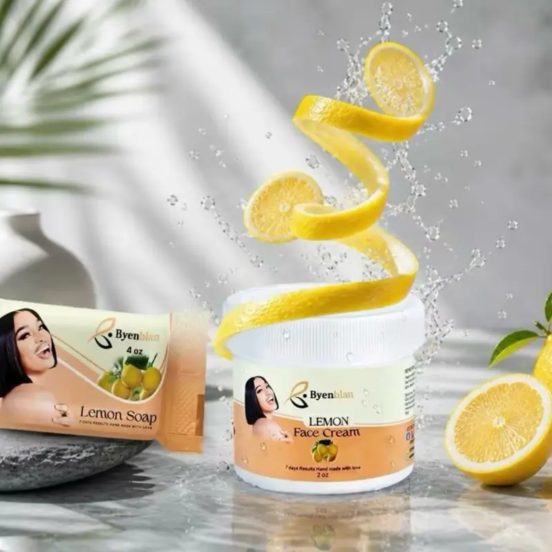 Grimèl Dyòl Nwè face Set  citron Skin Repair Moisturizing Smoother Cream Exfoliate
