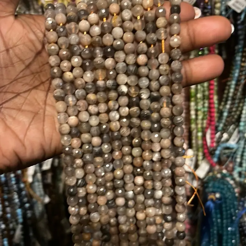 Faceted Dark moonstone