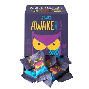 Awake Caffeinated Chocolate Energy Bites Dark Chocolate 50 Count 0.48 Ounce Each Non-GMO Gluten Free Kosher Snacks