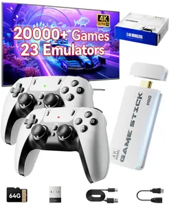 2026 Upgraded 4K HDMI Retro Game Stick, Plug & Play Classic Gaming Console, Wireless Controller TV Game System (Black)