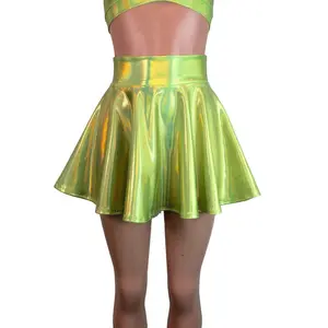 Skater Skirt - Lime Green Holographic