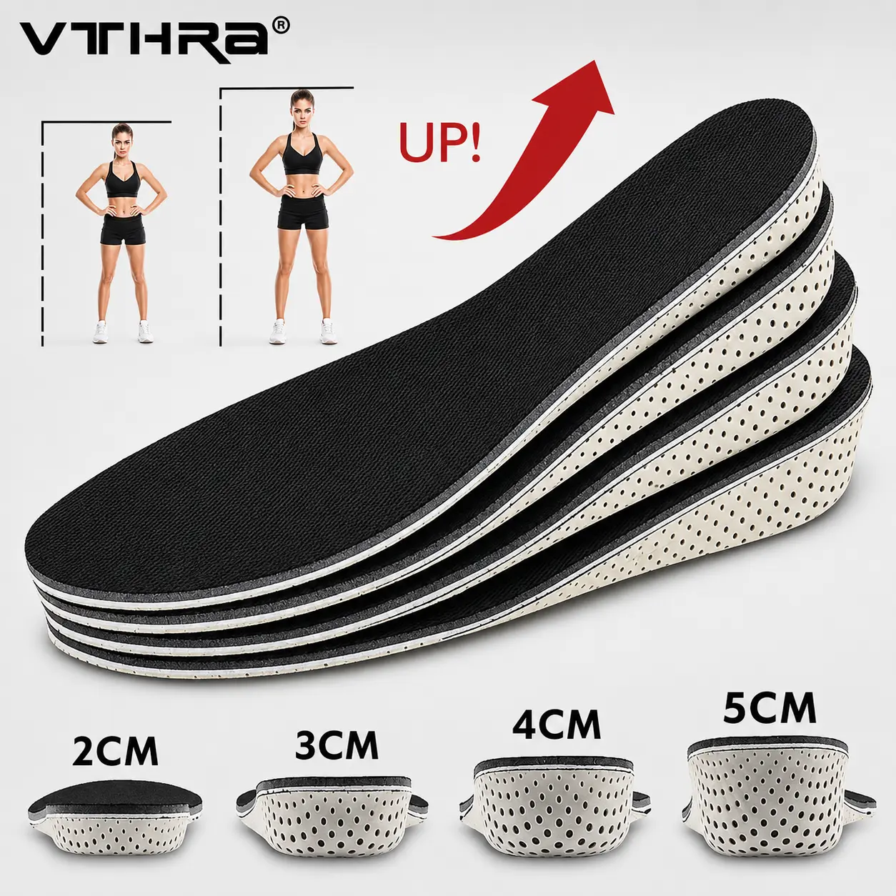 2/3/4/5CM Taller Invisible Height Increase Insoles Men Women Shoes Insole EVA Memory Foam Heel Lifting Cushion Heighten Shoe Pad