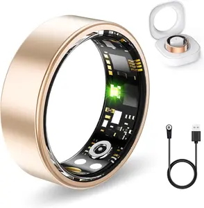 2025 Upgraded Smart Ring Health Tracker for Women Men,5-7 Days IP68/5ATM Waterproof Fitness Ring with Sleep Step Monitoring/Heart Rate/Blood pressure Oxygen/Distance/Calories, No Subscription, Charging Case,Perfect Activity tracking Gift,Size7-13 wearable