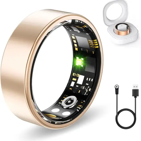 2026 Upgraded Smart Ring Health Tracker for Women Men,5-7 Days IP68/5ATM Waterproof Fitness Ring with Sleep Step Monitoring/Heart Rate/Blood  Oxygen/Distance/Calories, No Subscription, Charging Case,Perfect Activity tracking Gift,Size7-13 wearable sohochi
