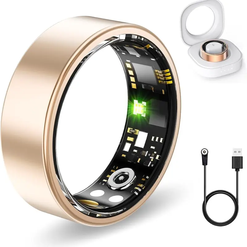 2026 Upgraded Smart Ring Health Tracker for Women Men,5-7 Days IP68/5ATM Waterproof Fitness Ring with Sleep Step Monitoring/Heart Rate/Blood Oxygen/Distance/Calories, No Subscription, Charging Case,Perfect Activity tracking Gift,Size7-13 wearable sohochi