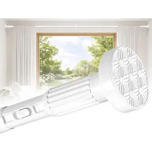 Tension Curtain Rod 41-126 In Heavy Duty-White Extra Long Curtain Rod No Drilling For Window, Adjustable Tension Rod Diameter 1.26in Outdoor Curtain Rods For Patio -Pull Lock