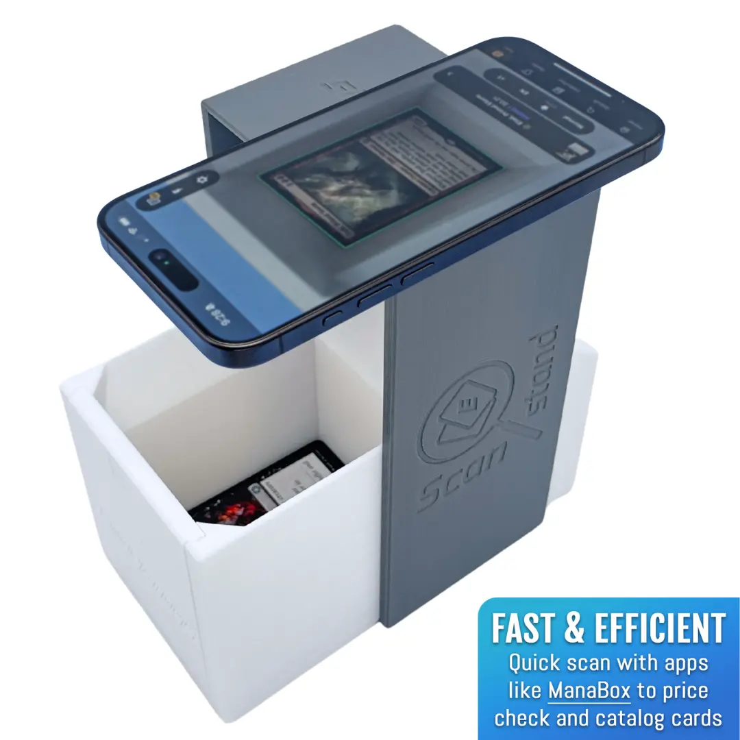 mtg card scanner machine Scanstand for Standard Size Trading Cards - Effortlessly Scan Cards with ManaBox and Magic TCG Trading Scanner, Quick Price Checks, Exclusively for ManaBox Users catalog and price check cards at home or on the go using ManaBox or similar apps (not included Card Slinger - MTG, Pokemon