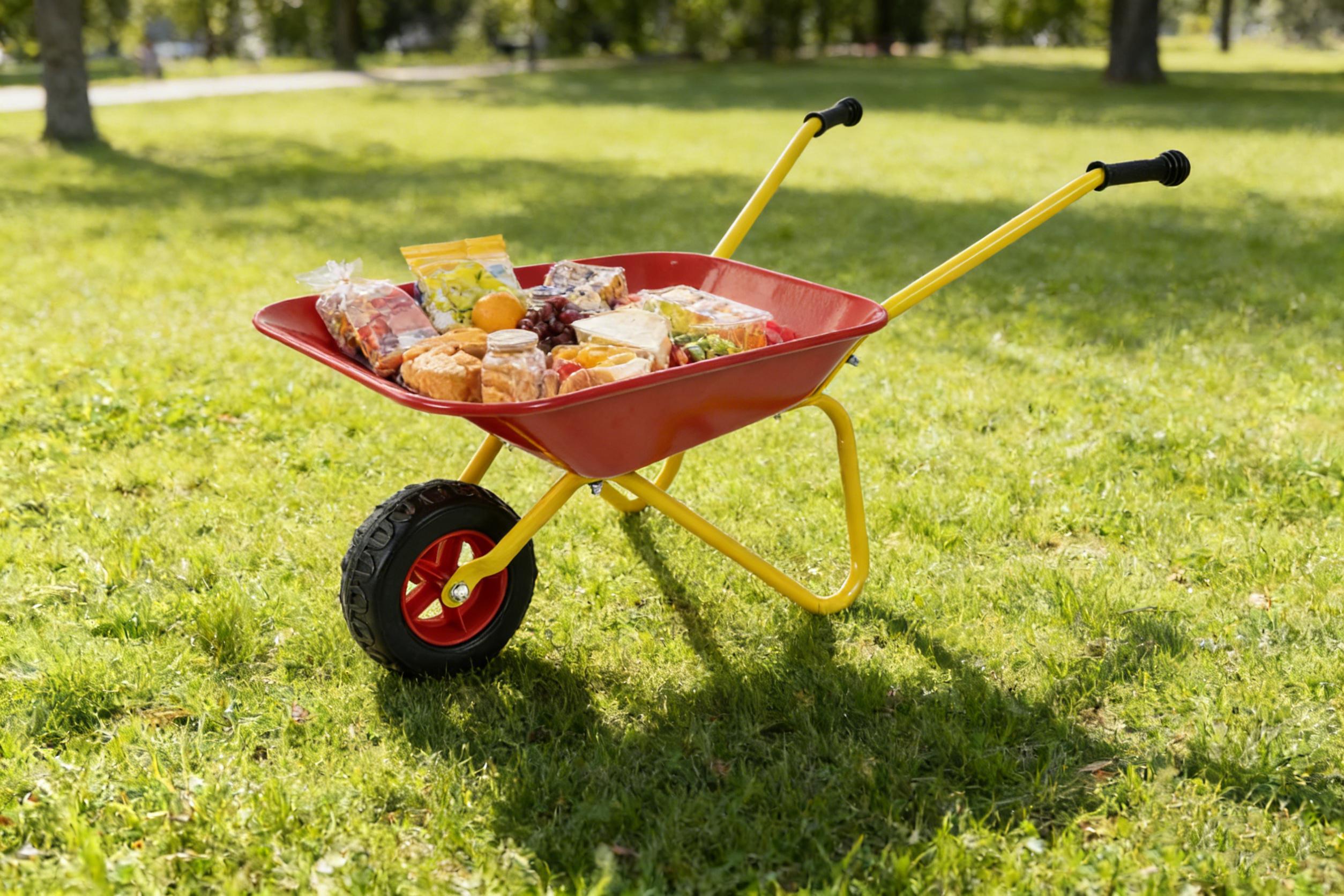 Children's metal wheelbarrow Metal Structure wheelbarrow, Steel tray for Gardens, Soil, Sand