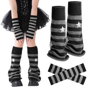 Y2K Leg Warmers for Women, Star Arm Warmers Streetwear Leg Cover Retro Stretchy Dance Accessories