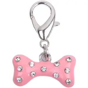 Bling Rhinestones Bone Charm Pendant Jewelry for Pet Dog Cat Puppy Necklace Collar Accessory