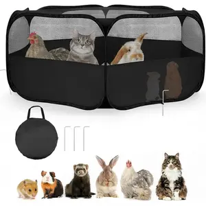 Small Animal Playpen with Mesh Cover & Waterproof Bottom Cat Tent Chicken Brooder Rabbit Guinea Pig Cage Playpen for Small Animals Indoor Outdoor Use