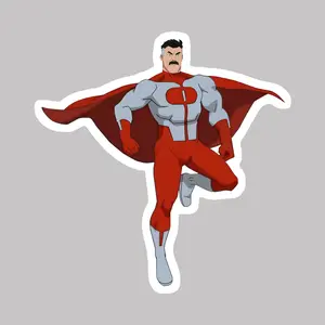 Omni Man Superhero Vinyl Sticker, Invincible Comic Character Decal for Laptop Bottle Car Window Sticker