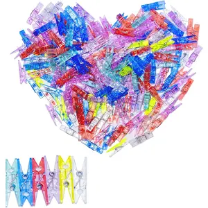 120 count Photo Clips Mini Colored Plastic Clips, Clothespins Binder Clips for  String Fairy Lights Picture,  Clips as Gifts for Family  Birthday