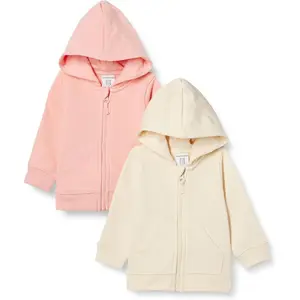 Amazon Essentials Unisex Toddlers and Babies' French Terry Zip-Up Hoodie, Multipacks
