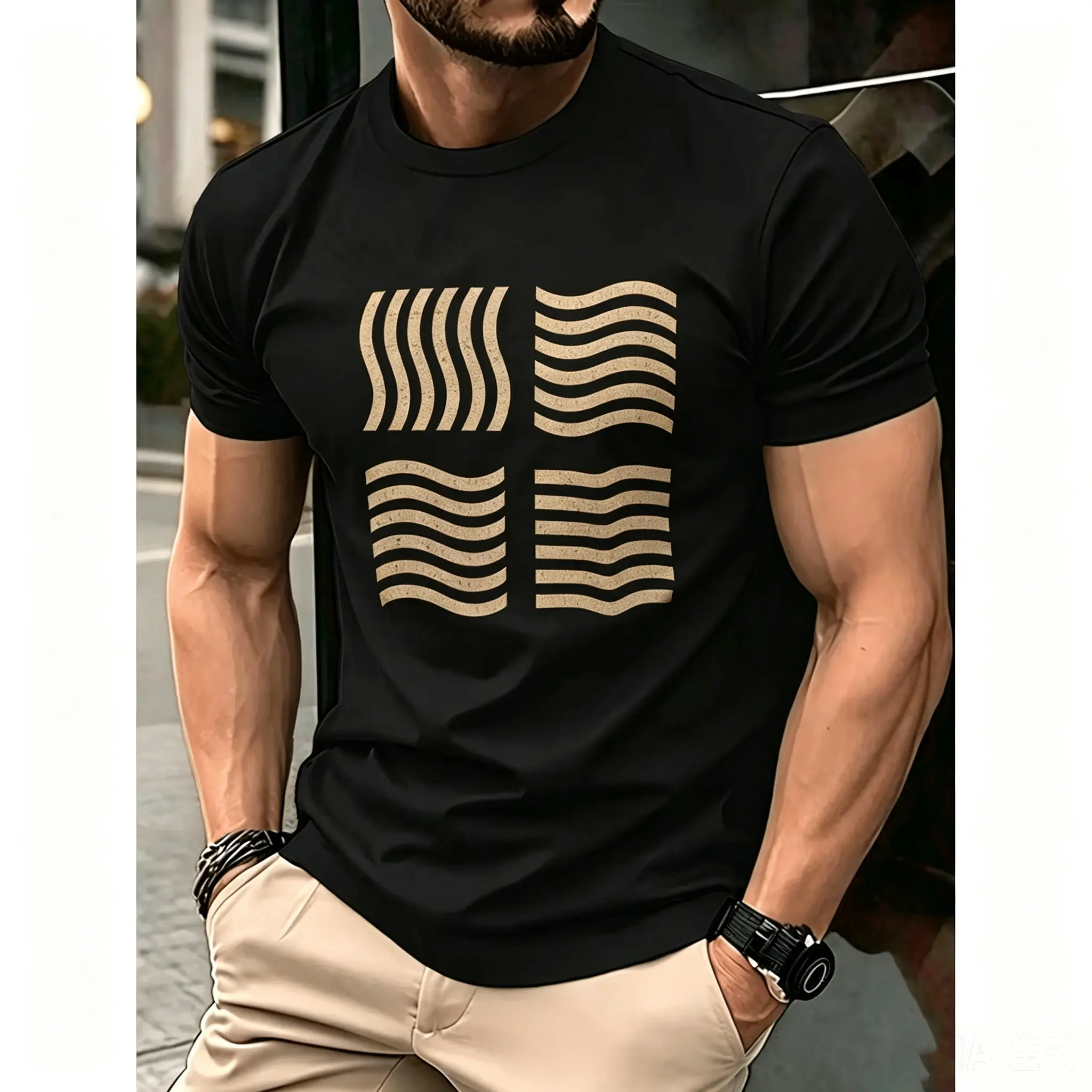 [Retro Fifth Element Tee] Retro Minimal Fifth Element Stones T-Shirt | Men's Short Sleeve T-Shirt