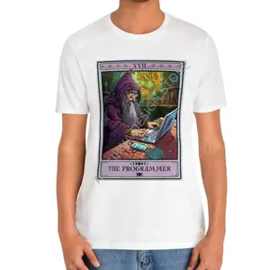 Programmer Shirt, The Programmer Tarot Card Shirt, Wizard Programmer Coder Shirt Computer Geek Software Engineer Gifts