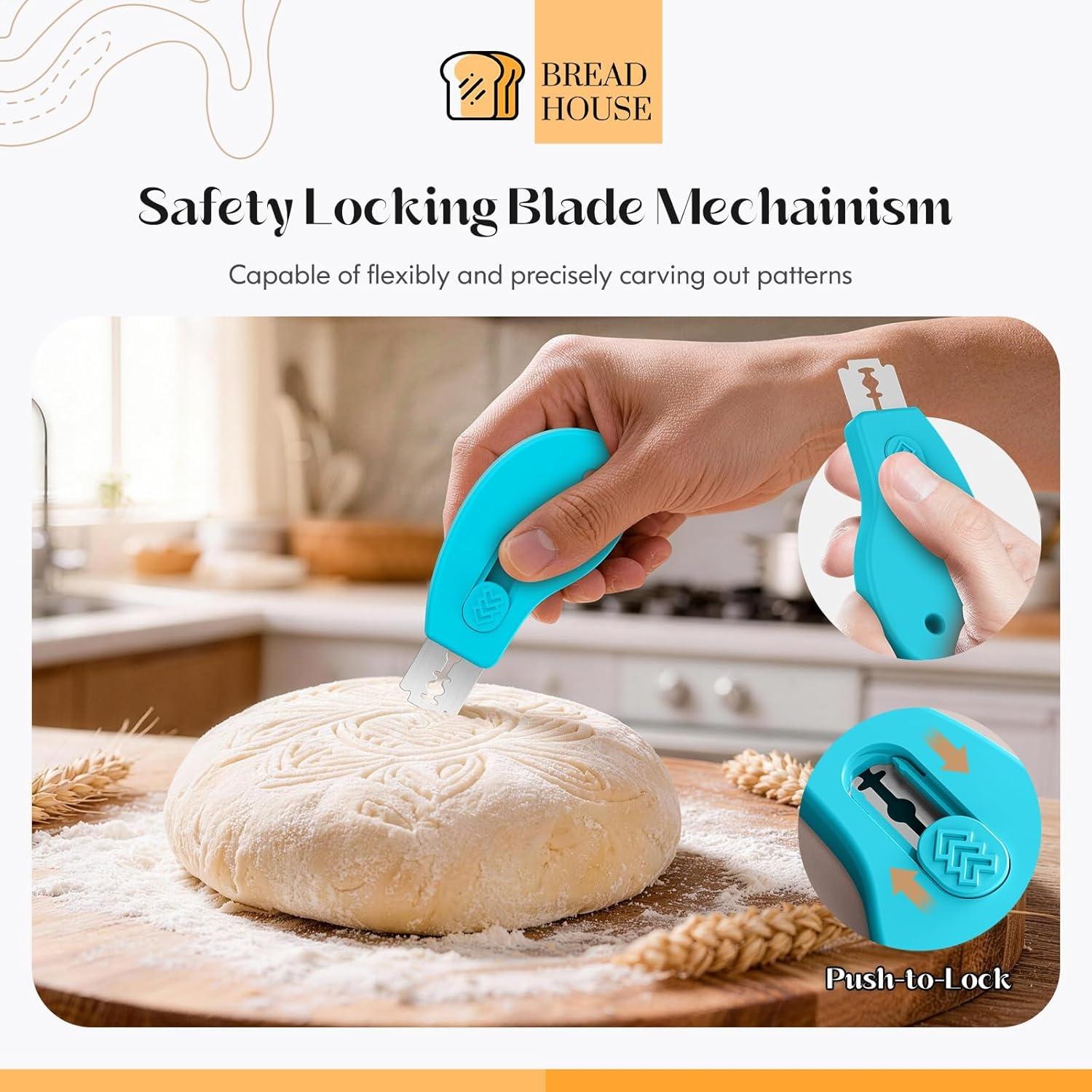 Bread Lame Sourdough Scoring Tool Extractable Magnetic Scorer Knife 5 Replaceable Blades Baking Tool Bread Lame Sourdough Scoring Tool Extractable Magnetic Scorer Knife 5 Replaceable Blades Baking Tool