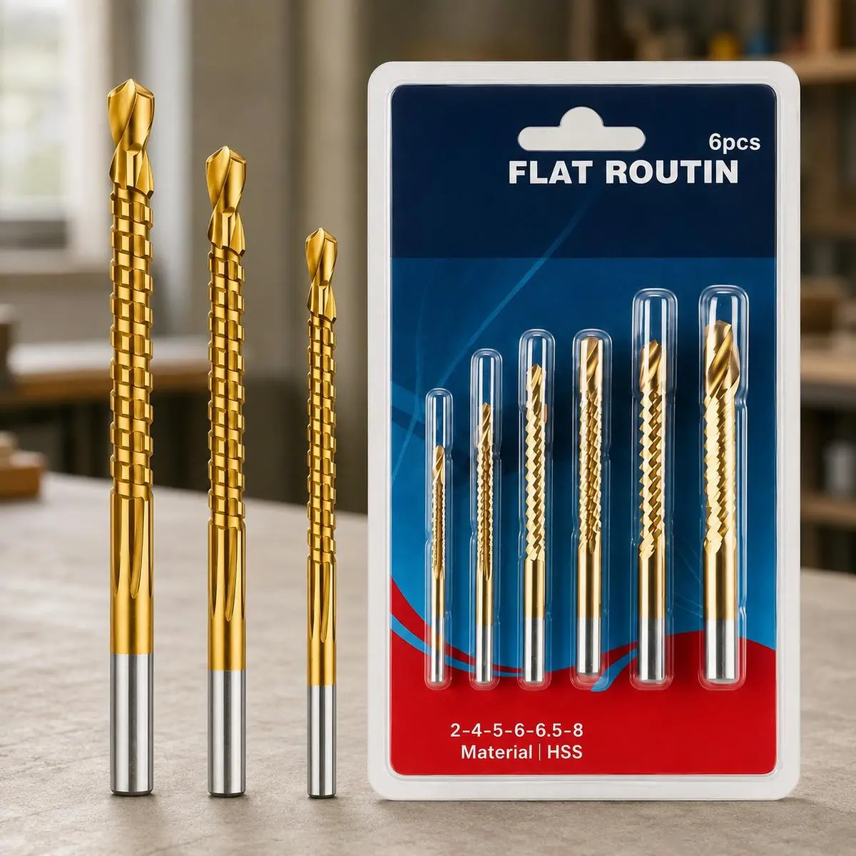Titanium Coated HSS Drill Bit Set for Metal and Wood, 135° Split Point, 6-Piece or 12-Piece DIY Drilling Set