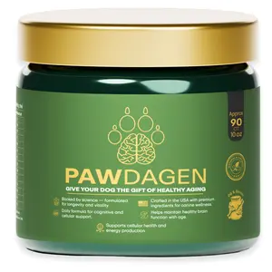 PAWDAGEN Dog Longevity Supplement – NMN Chewable Dog Vitamins for Brain Health, Energy, Vitality & Cellular Support, Lion’s Mane, Ashwagandha & Creatine – All Breeds & Ages – Made in USA, 90 Chews