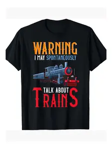 220g 100% Cotton Locomotive Train Lover T-Shirt - Funny Train Shirts for MenHot selling items, Gift, Fashionable, Unisex, Vintage, Soft, Breathable, Casual - Crew Neck, Regular Fit - Machine Washable, Comfortable Cotton Crew Neck Short Sleeve Graphic Prin