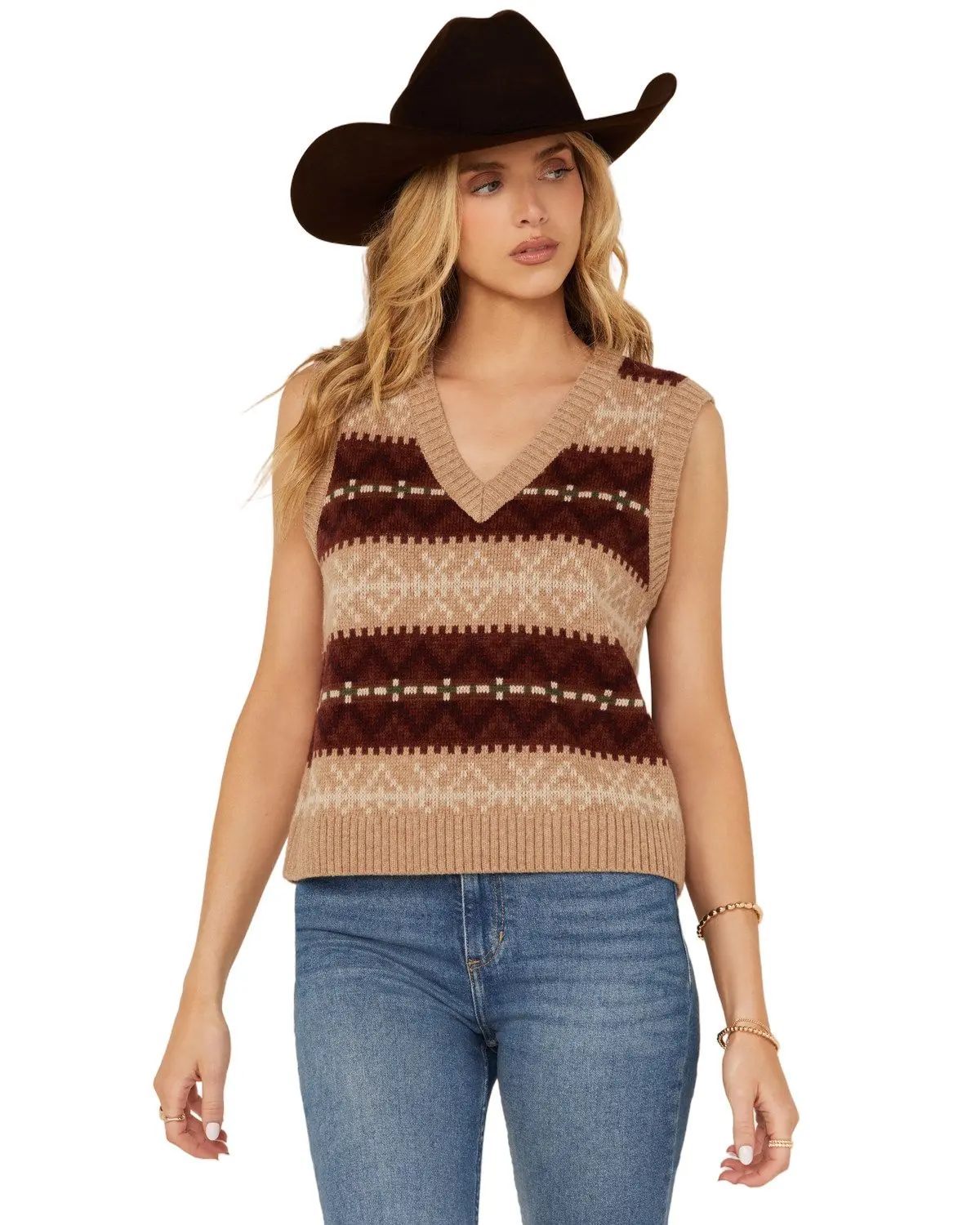 Pendleton Women's Striped Sweater Vest - Tc0076-87320