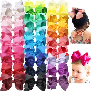 30 count Big 6 Inch Hair Bows for Girls Grosgrain Ribbon  Hair Accessories with  Clips for   Girls  Teens