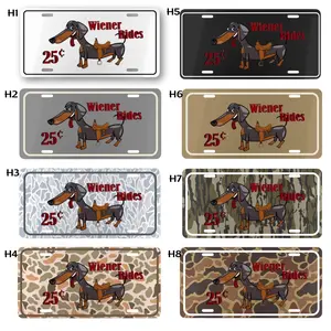 Wiener Rides 25 Cents Camo License Plate – Funny Novelty Truck Tag, Camouflage Auto Plate, Adult Humor Vehicle Tag for Trucks SUVs, Country Western Style Car Accessory Gift