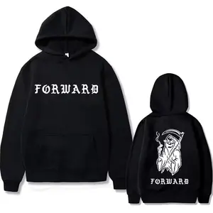 Vintage Forward Observations Group Death Horror Skeleton Graphic Hoodie Men's Rock Oversized Sweatshirt Men Cotton Tops Hoodies