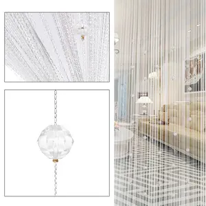Crystal Beaded String Door Curtain Beads Room Divider Fringe Window Panel Drapes Colorful Wall