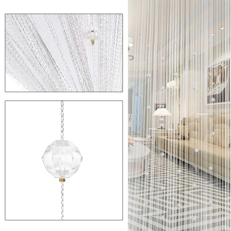 Crystal Beaded String Door Curtain Beads Room Divider Fringe Window Panel Drapes Colorful Wall