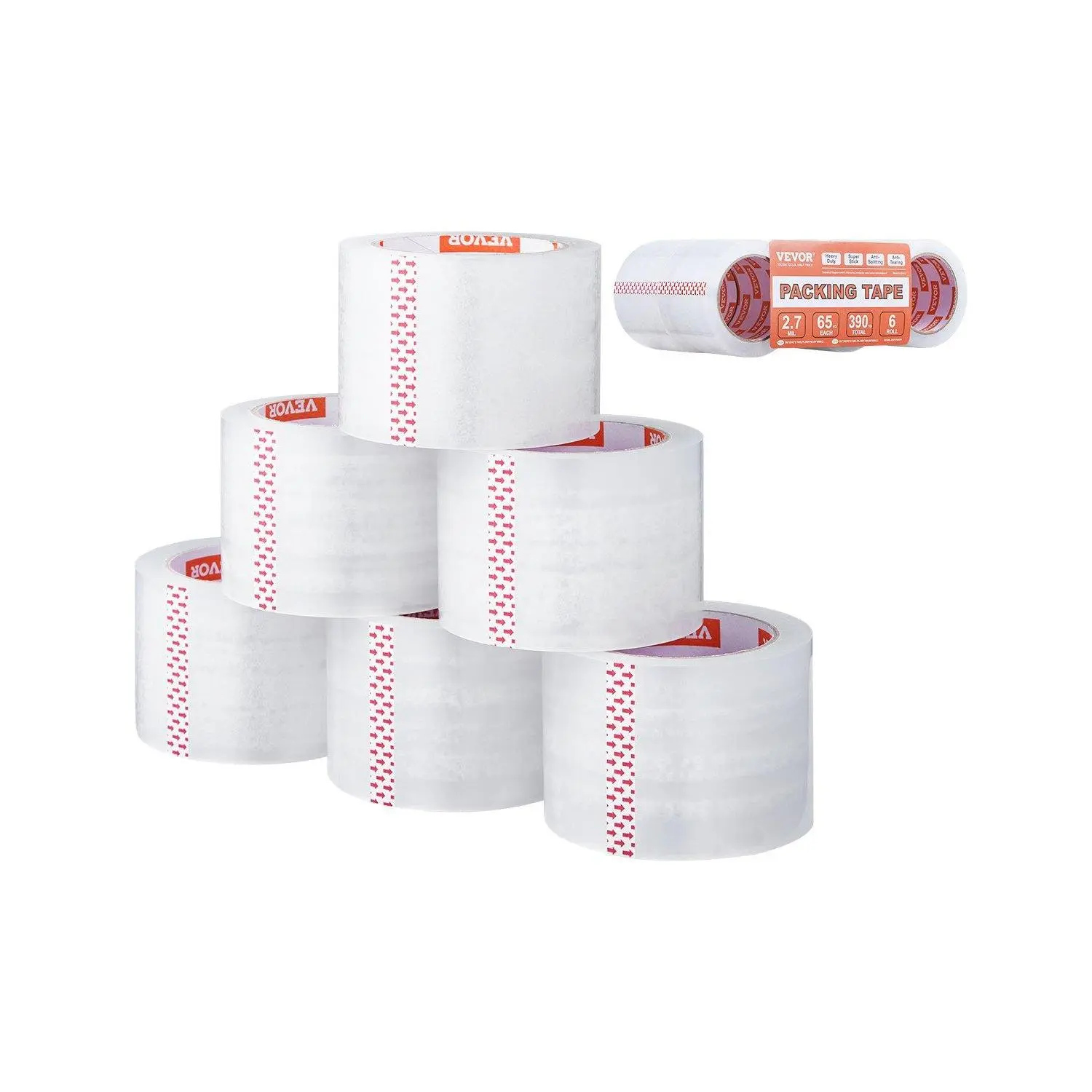 【Summerfinds】Clear Packing Tape 6 Rolls 65 Yards Heavy Duty Clear Packing Tapes 2.7 Mil 【Summerfinds】Clear Packing Tape 6 Rolls 65 Yards Heavy Duty Clear Packing Tapes 2.7 Mil