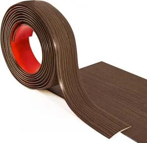 Laminate Floor Strip Floor Flat Divider Strip Self Adhesive Vinyl Floor Transition Strip for Joining Floor Gaps,Carpet Threshold Transition,Floor Tiles（4 FT, 1.57in, Brown）