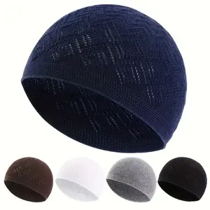 Set of 5pcs Men'S Lightweight Kufi Hats - Perfect for Islamic Prayer And Everyday Use, Casual Headwear