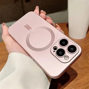 Matte Magnetic Protective Case for iPhone 17, 16, 15, 14, 13, 12, 11 Pro Max Plus, with Lens Protection, Shockproof, and Drop Resistance, Casing, Accessories