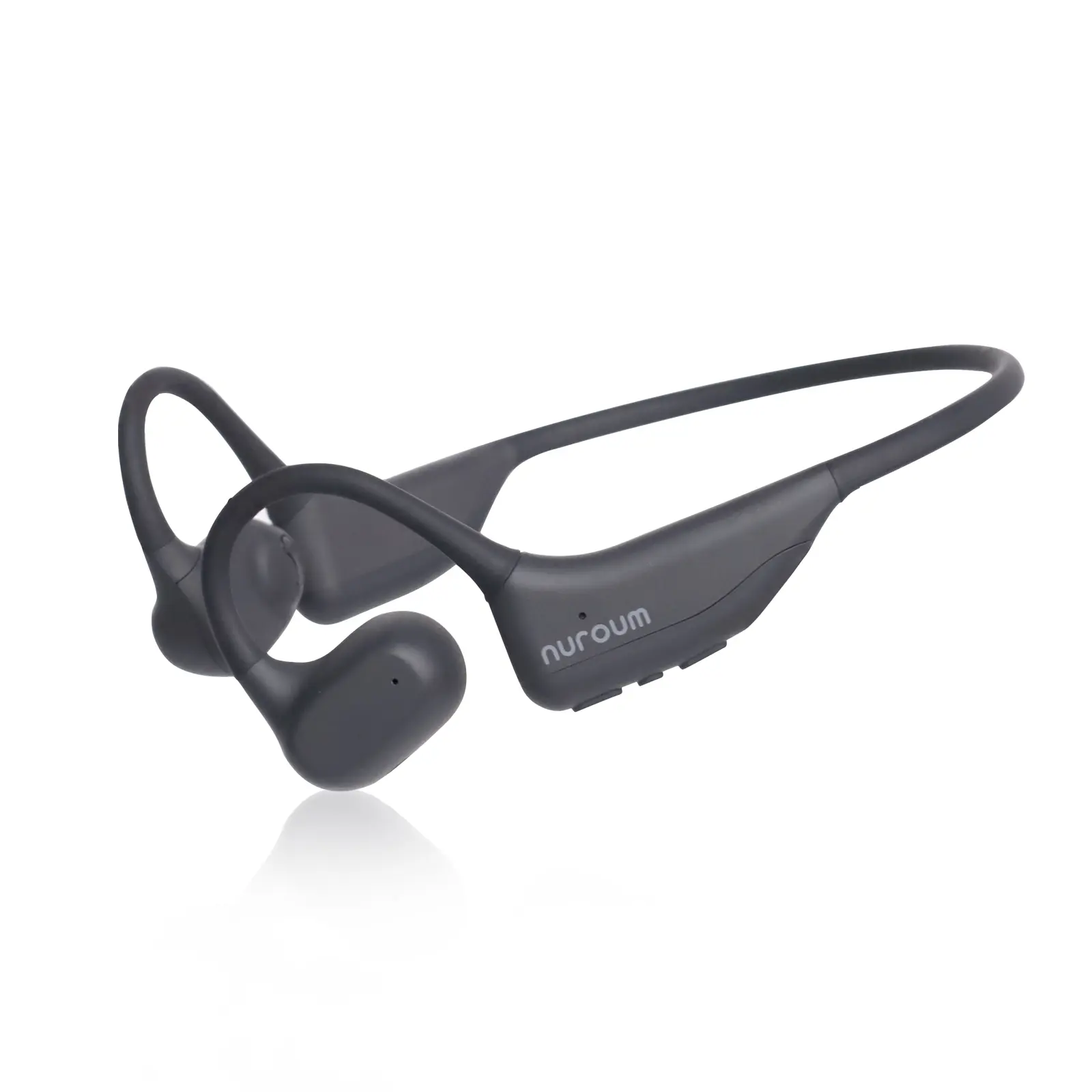 NUROUM OW20 Open Ear Sports Headphones, Wireless Noise Cancelling Headset Sweatproof, Bluetooth 5.3, 15H Comfort for Outdoors/Workout/Running/Cycling, Compatible with Cell Phone/Laptop/PC/Tablet Audio Silicone