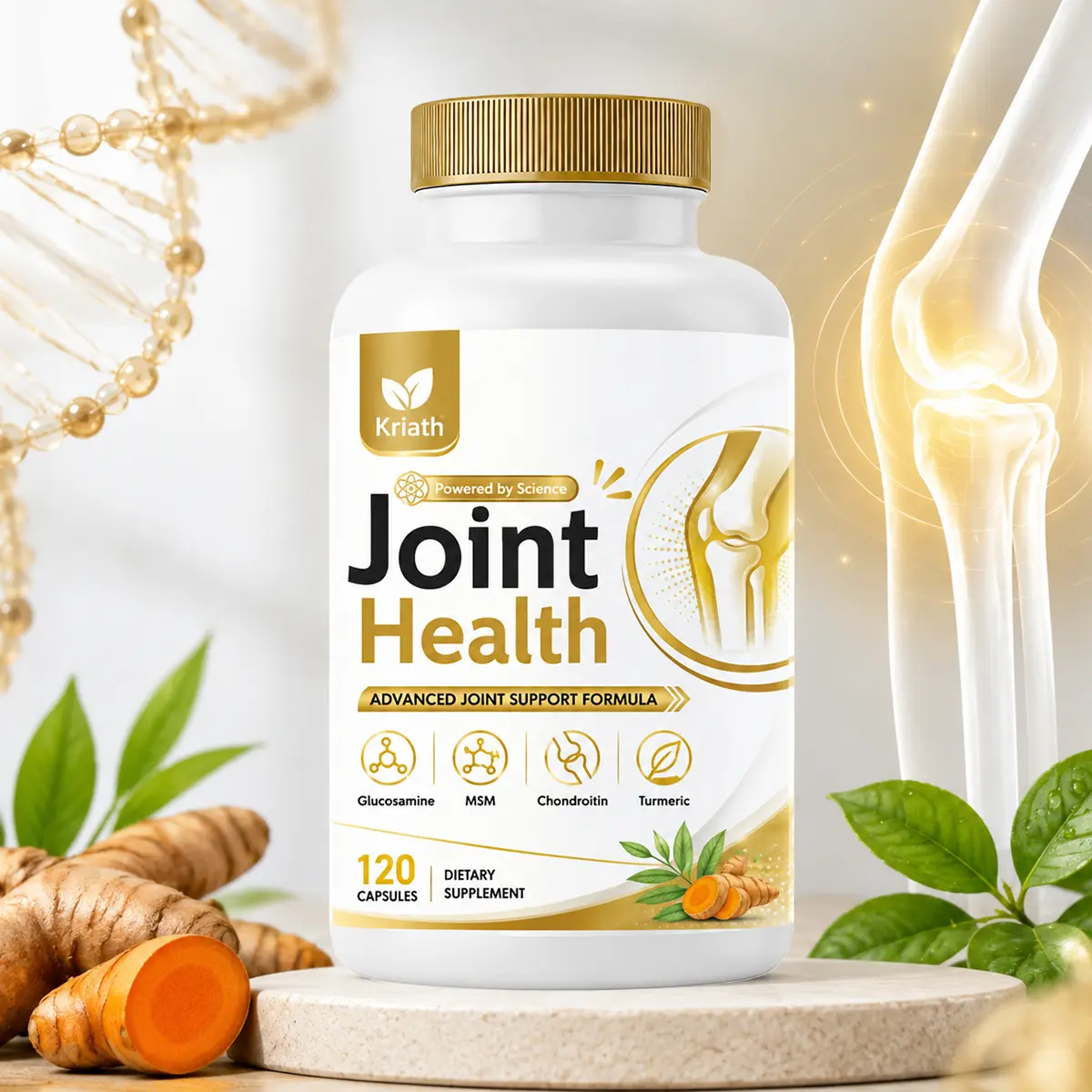 Joint Health Supplement for Women & Men with Glucosamine, Chondroitin, MSM & Turmeric - 120 Capsules