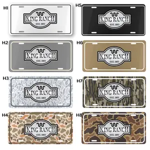 King Ranch Aluminum License Plate – Vintage Western Ranch Truck Car Tag, Camo & Solid Color Options, Ford King Ranch Style Auto Decor Gift for Ranch, Cowboy & Truck Lovers