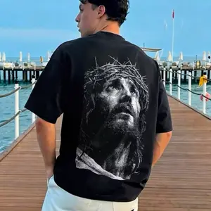 Jesus Crown Of Thorns Adult T-Shirt Sweatshirt Hoodie Christian Graphic Tees Religious Streetwear Faith Inspired Jesus Portrait Cross Apparel Bible Theme Christian Gift For Men Women