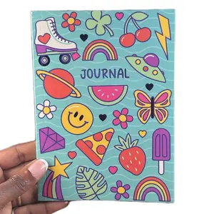 Skate Journal - Colorful Doodle Design with Rollerskates, Rainbows, Cherries, and More Fun Elements