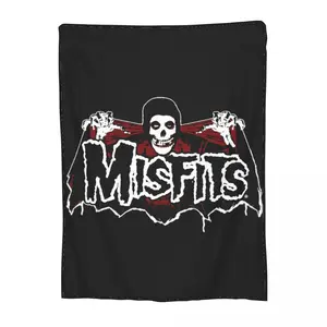 Relax Misfits Horror Punk Rock Band Blanket Merchandise Home Decorative Throw Blankets Warm Flannel for Bedroom