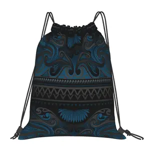 1 Piece Retro Tribal Style Drawstring Backpack Ethnic Totem Lightweight Sack Bag