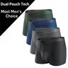 DAVID ARCHY Men's 2.5-Inch 4-Pack Dual Pouch Modal Boxer Briefs, Soft Stretchy Breathable Underwear, Elastic Waistband, Comfortable Everyday Trunks
